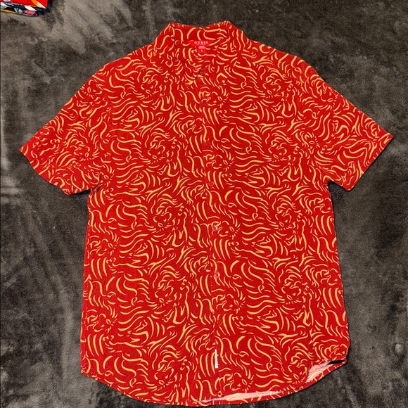 Guess Graffitti Print Button-Up Slim Fit Shirt - S - Picture 1 of 2